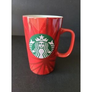 NEW! 2014 Starbucks Tall Coffee Mug Christmas Red Holiday Logo 16 oz.